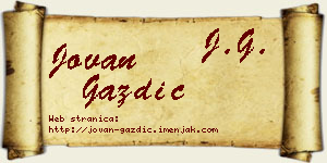 Jovan Gazdić vizit kartica